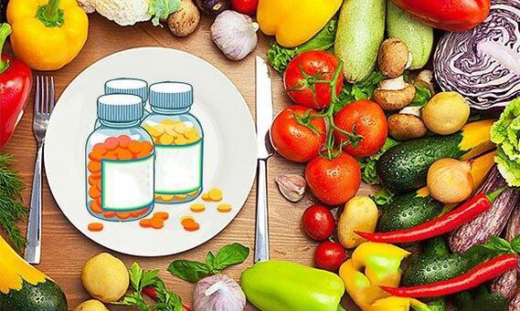 Vitamines in producten om de potentie te vergroten